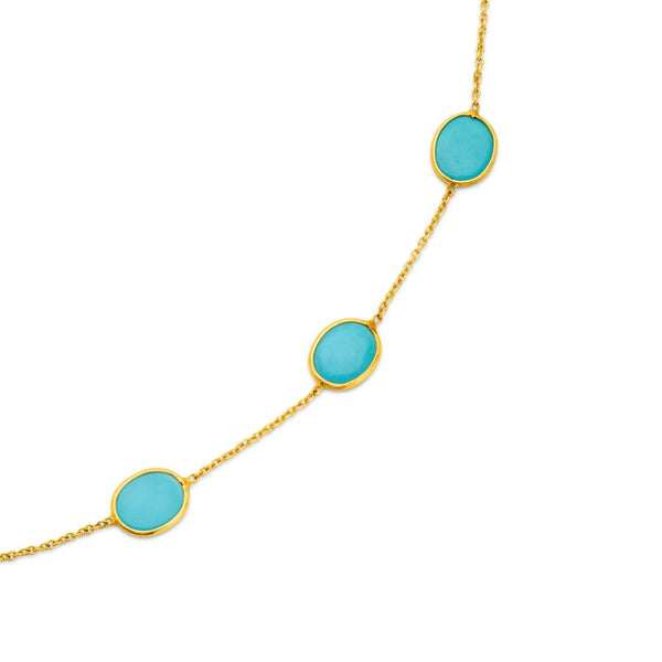 18kt Gold Turquoise Necklace