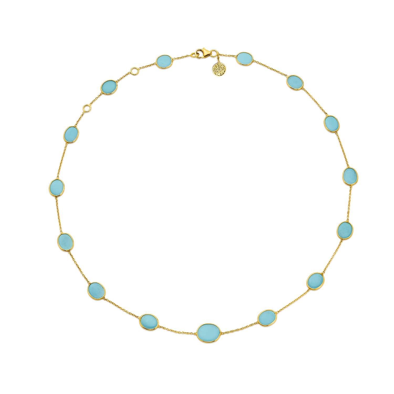 18kt Gold Turquoise Necklace