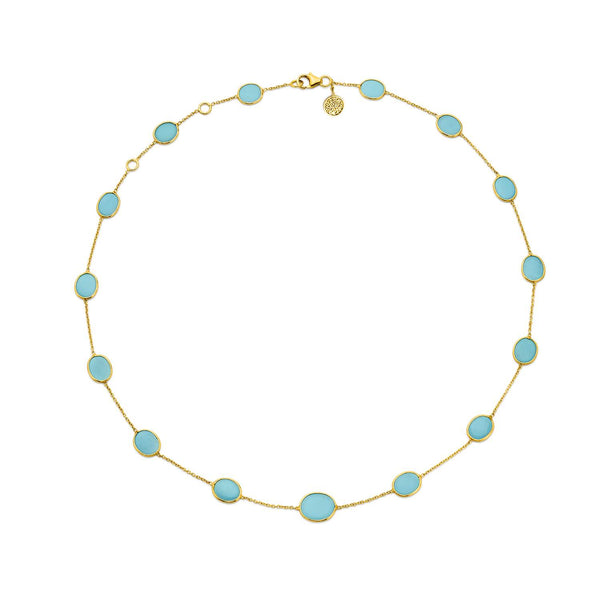 18kt Gold Turquoise Necklace