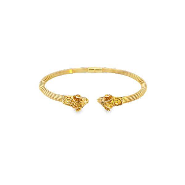 14KT VINTAGE RAMS HEAD BANGLE.