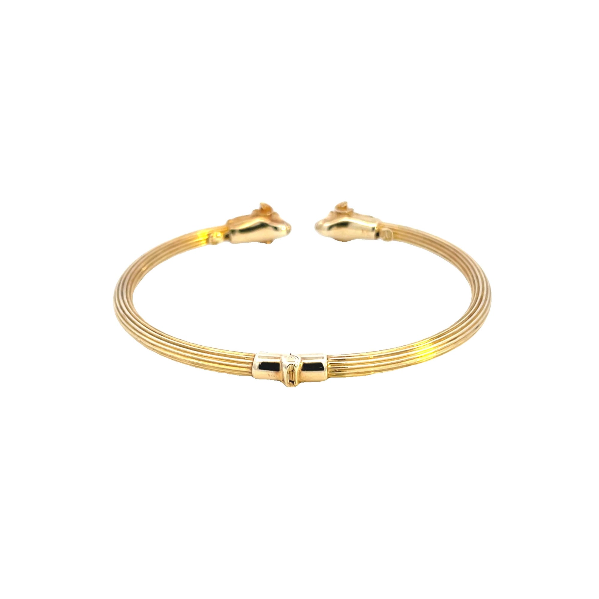 14KT VINTAGE RAMS HEAD BANGLE.