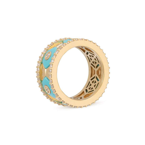 18kt Gold Miseno Baia Sommersa Turquoise Ring.