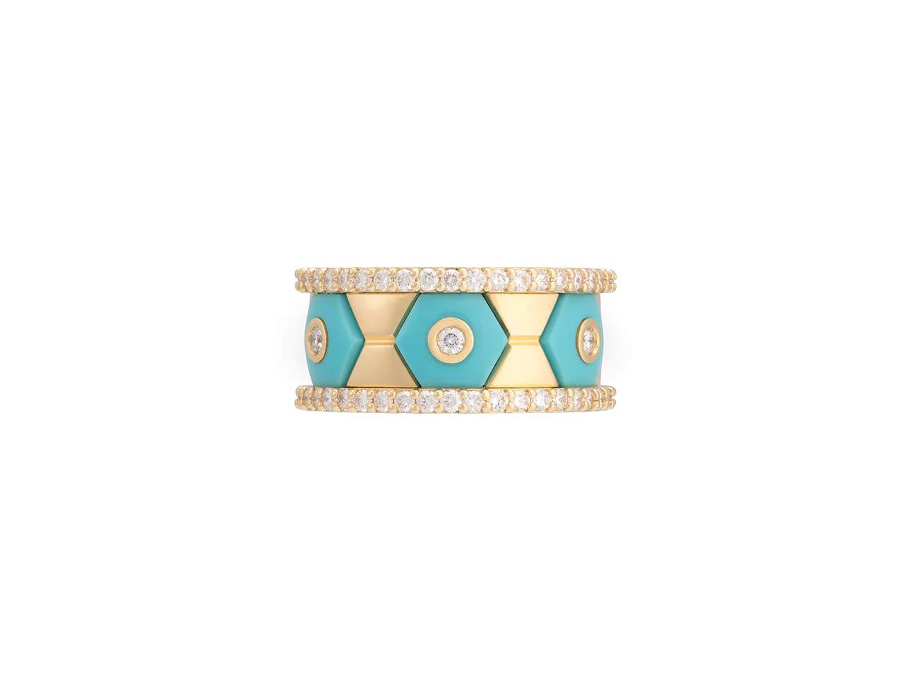 18kt Gold Miseno Baia Sommersa Turquoise Ring.