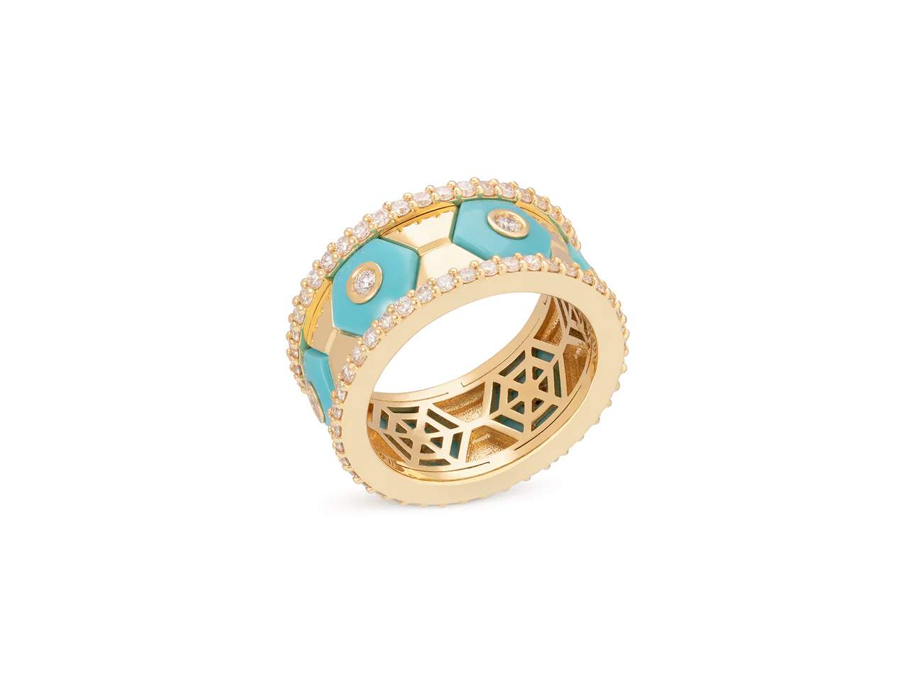 18kt Gold Miseno Baia Sommersa Turquoise Ring.