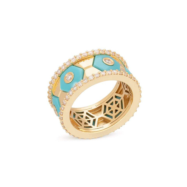18kt Gold Miseno Baia Sommersa Turquoise Ring.