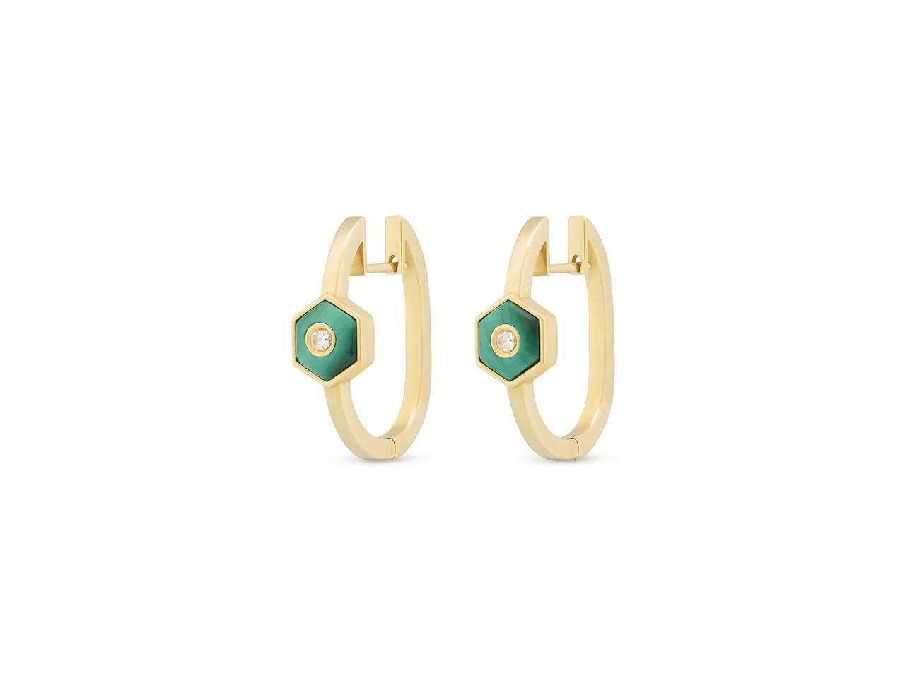 18kt Gold Miseno Baia Sommersa Malachite Earrings.