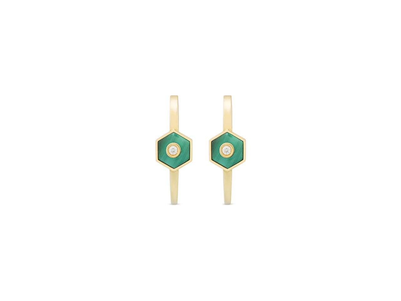 18kt Gold Miseno Baia Sommersa Malachite Earrings.