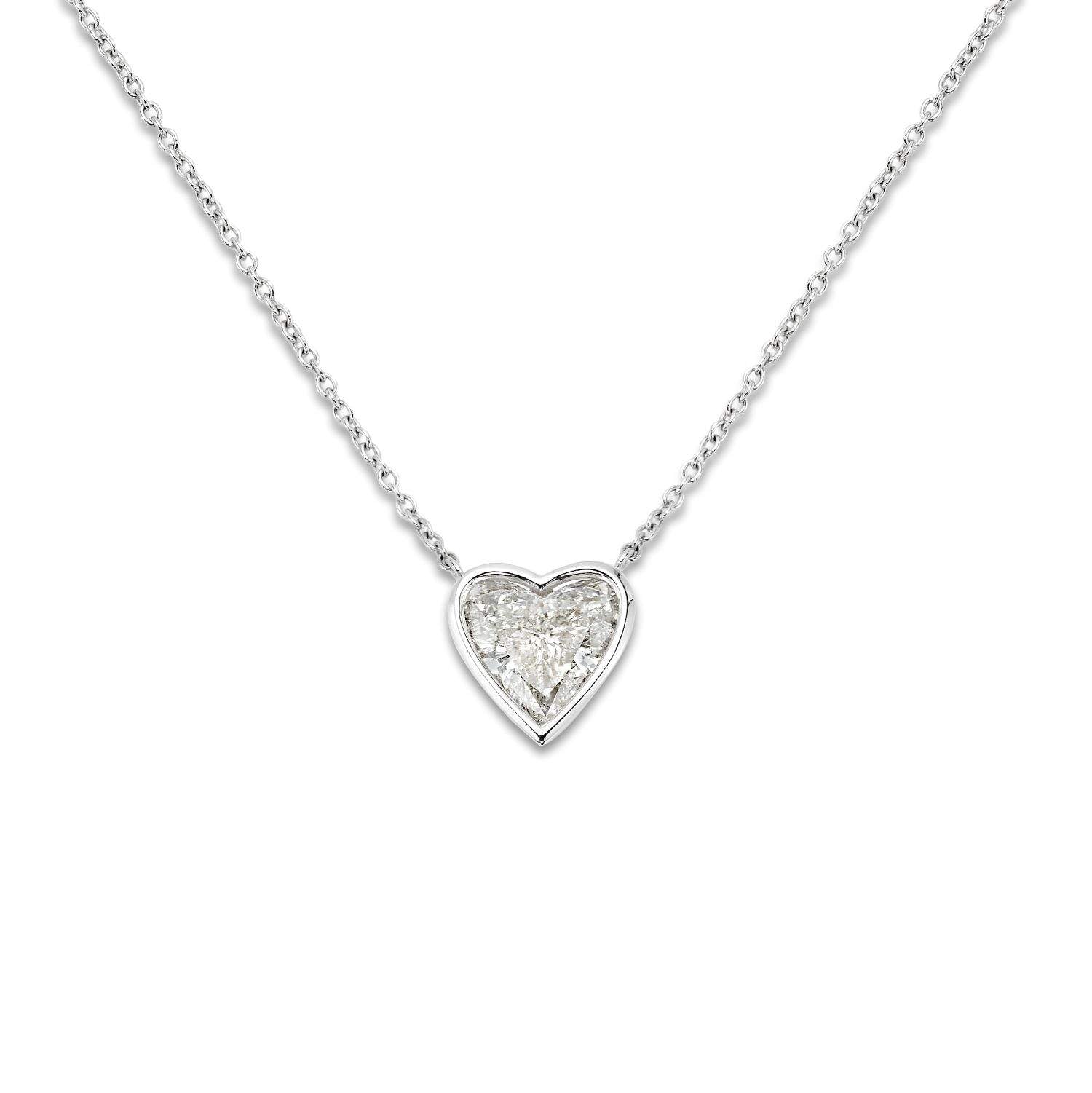 14kt Gold Solitaire Heart Pendant