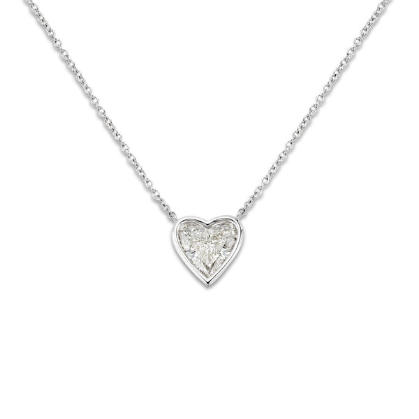 14kt Gold Solitaire Heart Pendant