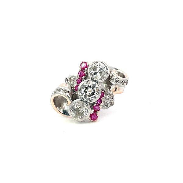 Two Toned Diamond Retro Ring.