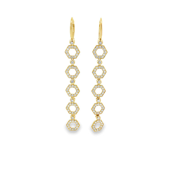 Yellow Gold Diamond Dangle Earrings