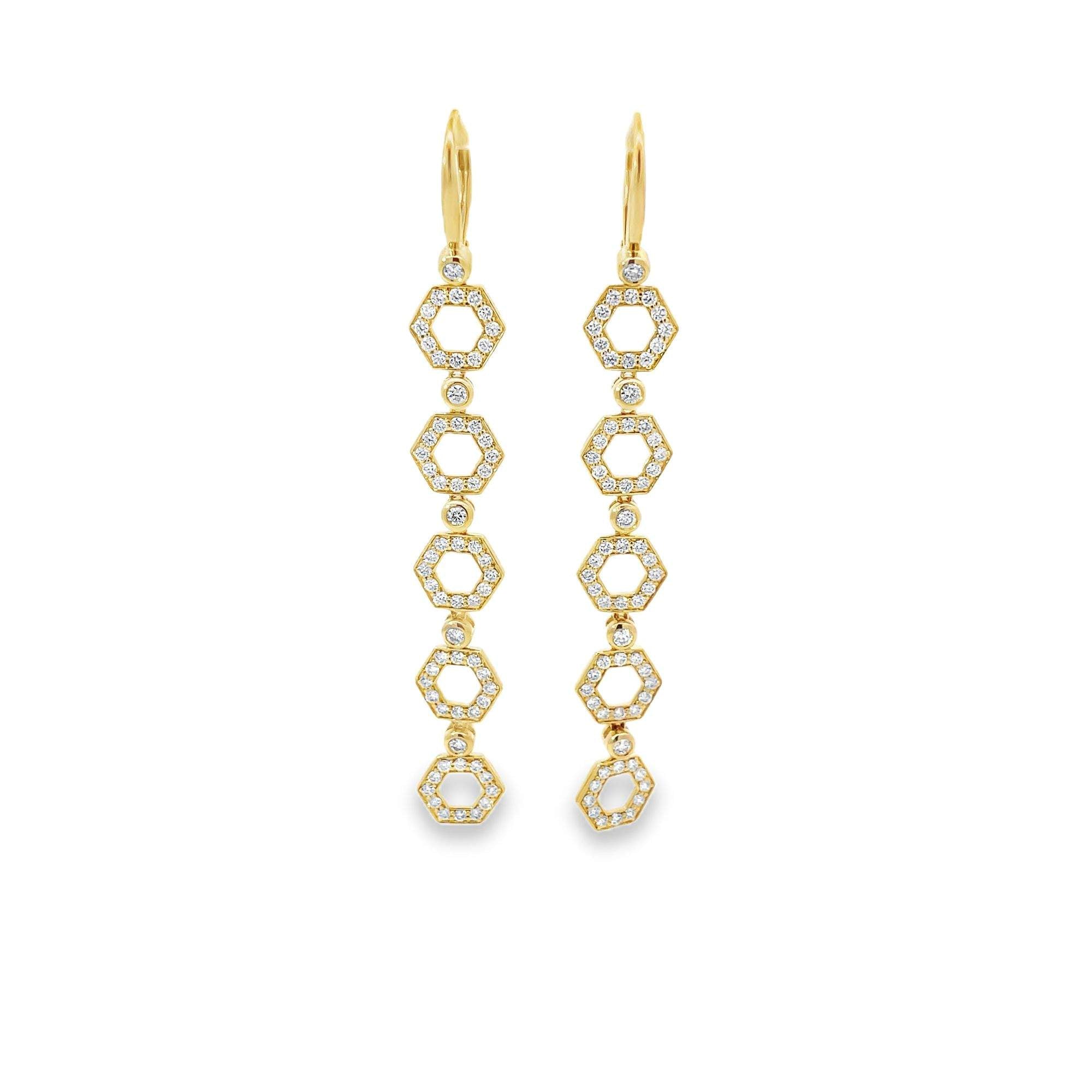 Yellow Gold Diamond Dangle Earrings