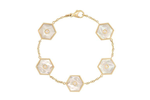 18kt Gold Miseno Mother Of Pearl Bracelet