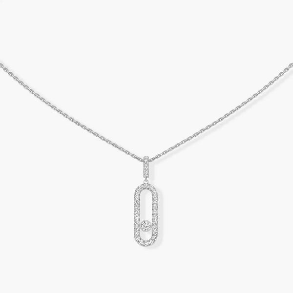 18kt Gold Messika Move Uno Pave Necklace.