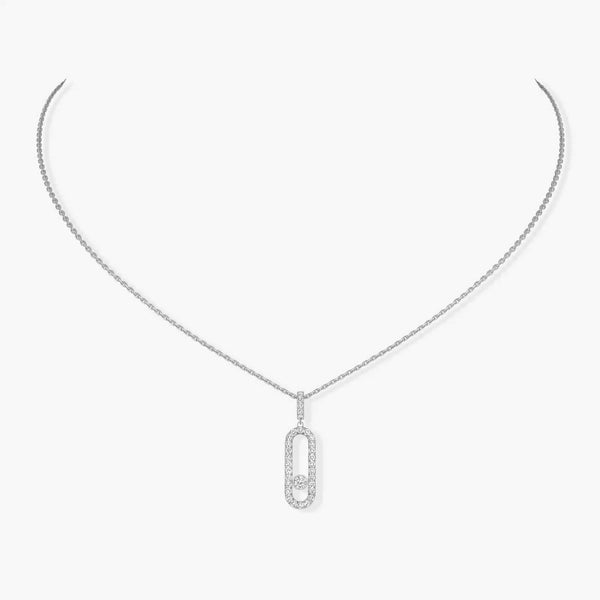 18kt Gold Messika Move Uno Pave Necklace.