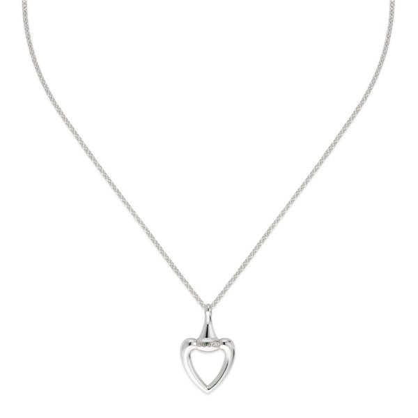 Sterling Silver Gucci Heart Necklace