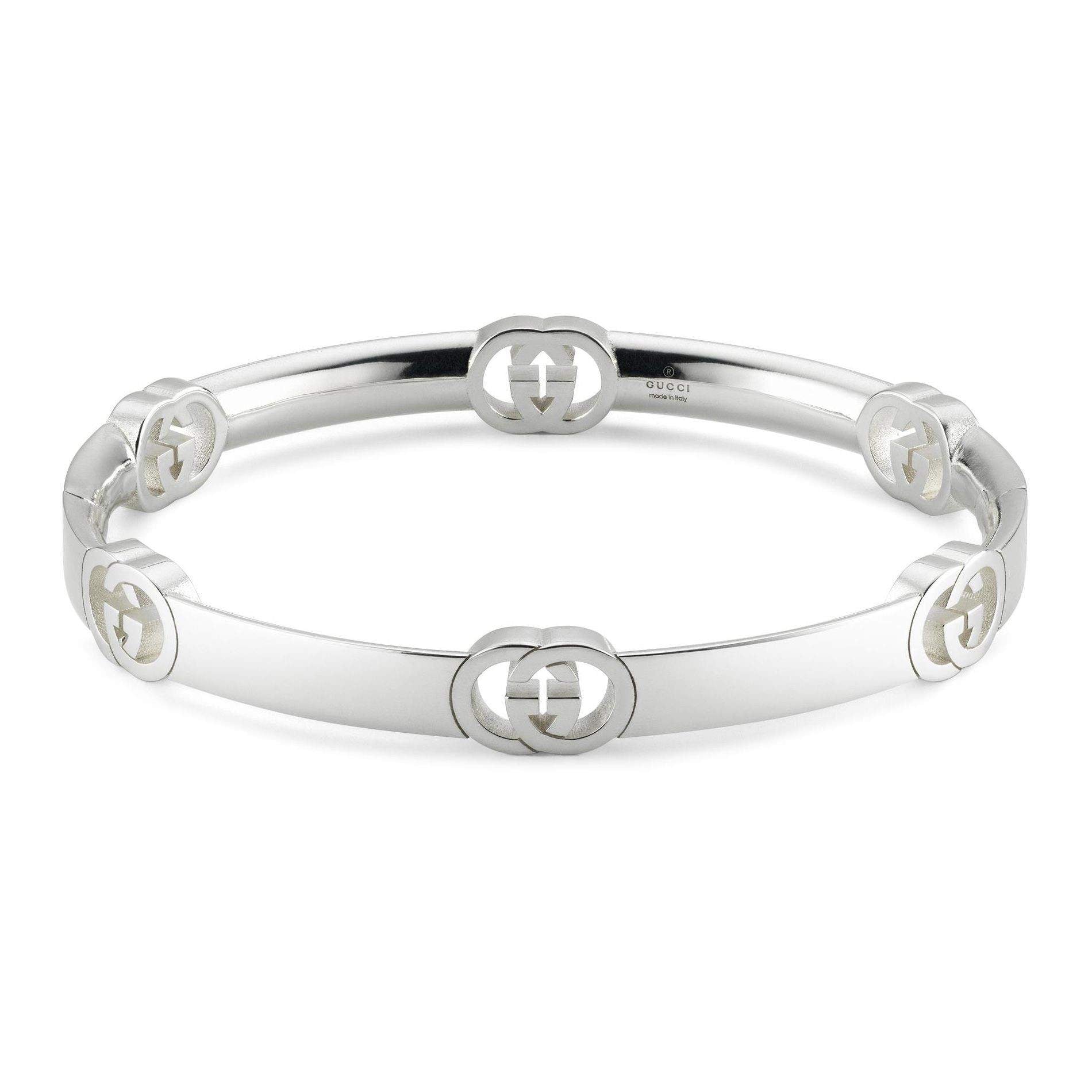 Silver Gucci Interlocking Bangle