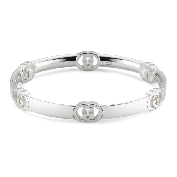Silver Gucci Interlocking Bangle