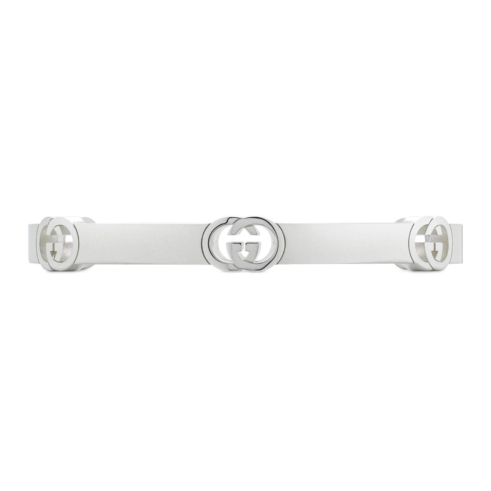 Silver Gucci Interlocking Bangle