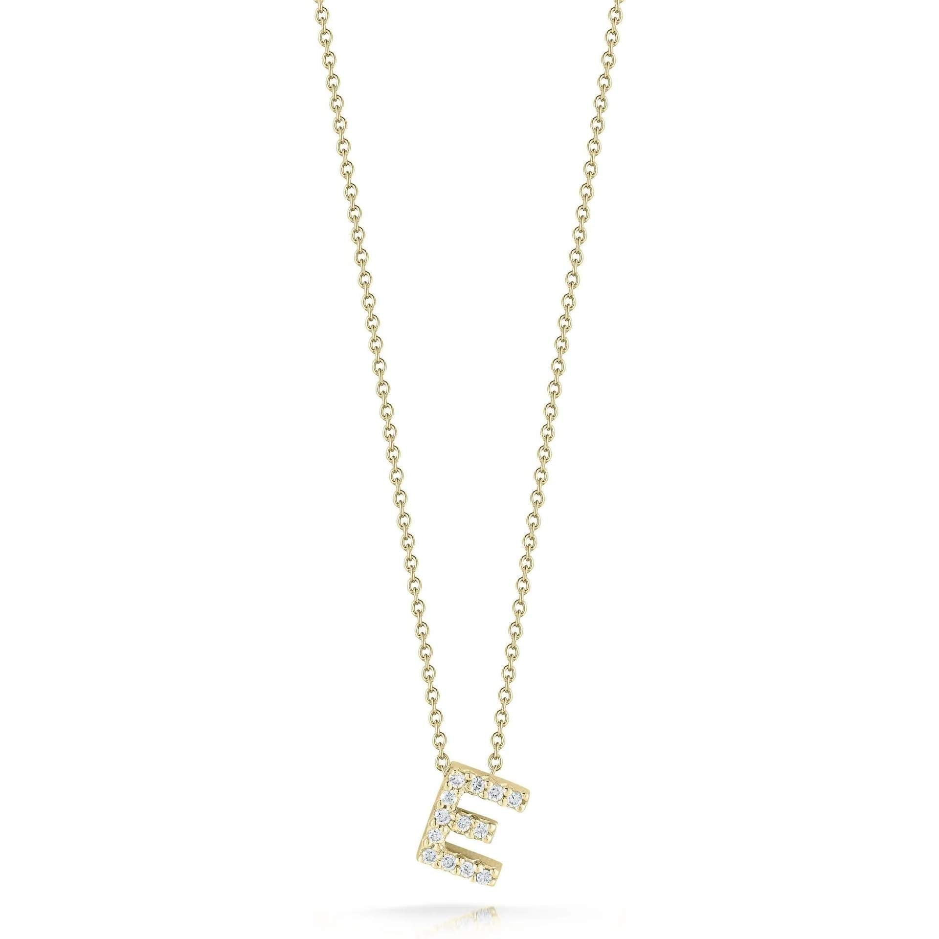 18kt Gold Roberto Coin Love Letter "E" Necklace