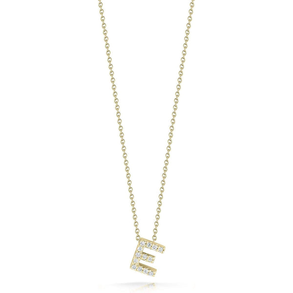 18kt Gold Roberto Coin Love Letter "E" Necklace