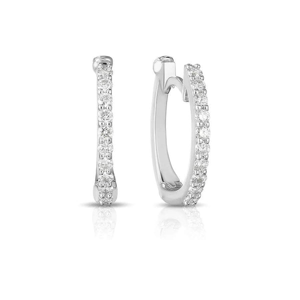 18kt Gold Roberto Coin Diamond Hoop Earrings