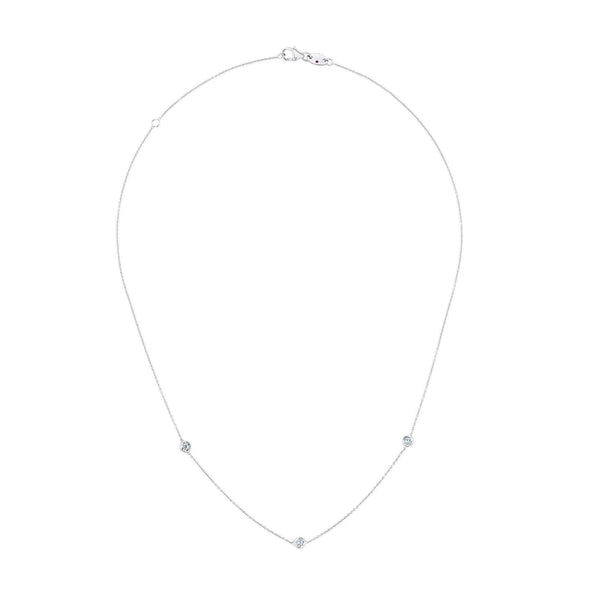 18kt Roberto Coin 3 Station Diamond Necklace Provident Jewelery