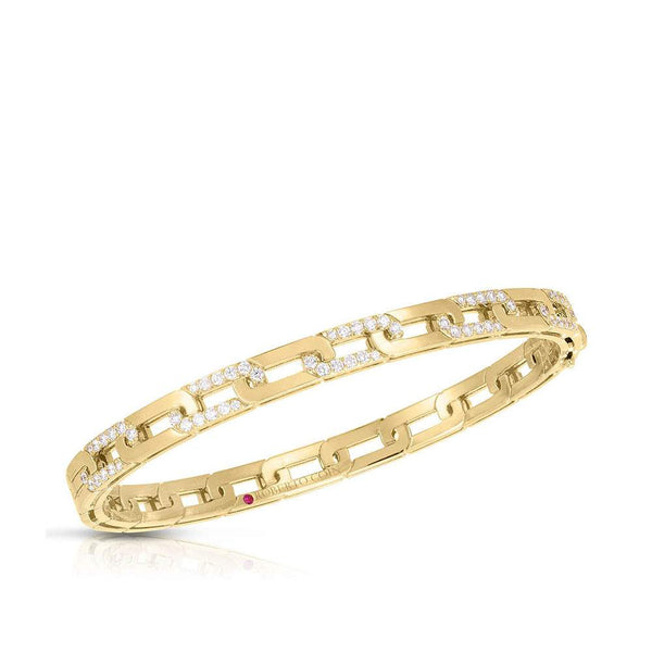 18kt Gold Roberto Coin Navarra Diamond Bangle