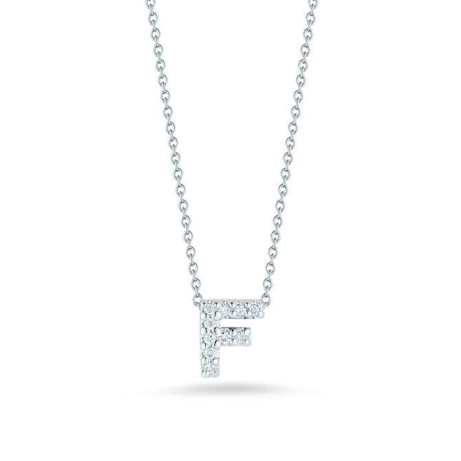 18kt Gold Roberto Coin Love Letter "F" Necklace