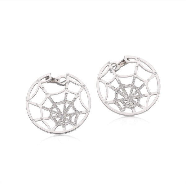 18kt White Gold Chaumet Spider Web Earrings
