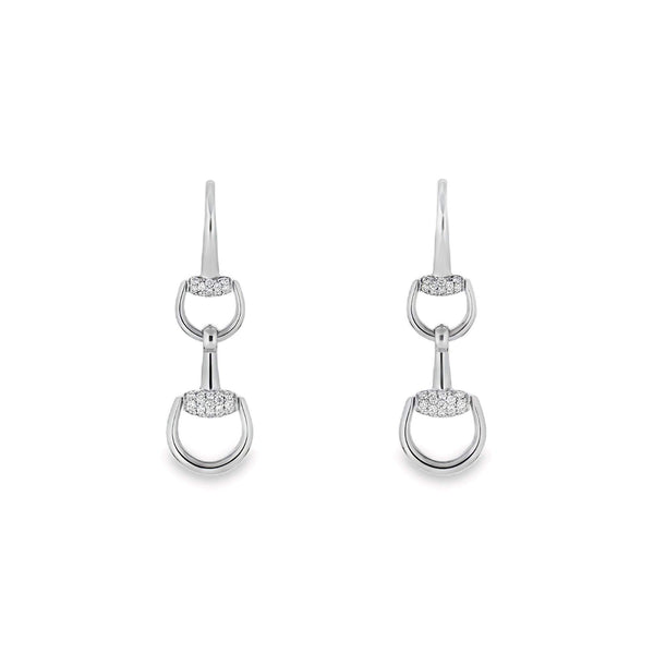 18kt Gold Gucci Horsebit Diamond Earrings