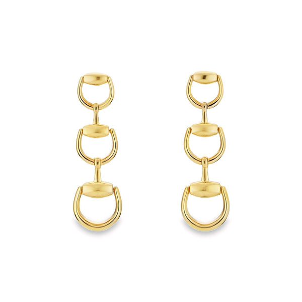 18kt Gold Gucci Multi Horsebit Earrings
