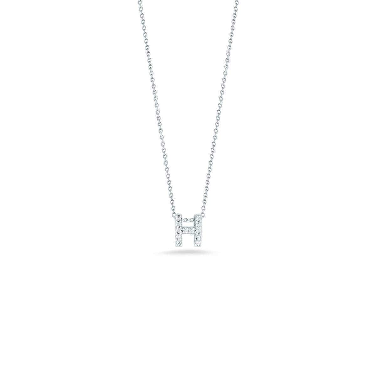 18KT GOLD ROBERTO COIN LOVE LETTER "H" NECKLACE.