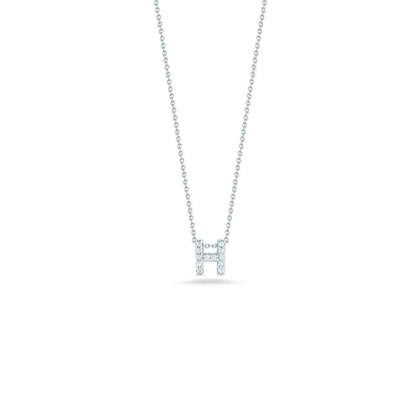 18KT GOLD ROBERTO COIN LOVE LETTER "H" NECKLACE.