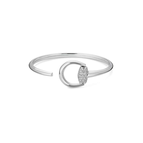 18kt Gold Gucci Horsebit Diamond Bangle