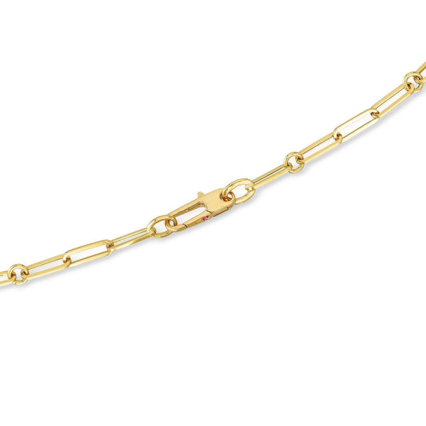 18KT GOLD ROBERTO COIN PAPERCLIP NECKLACE.