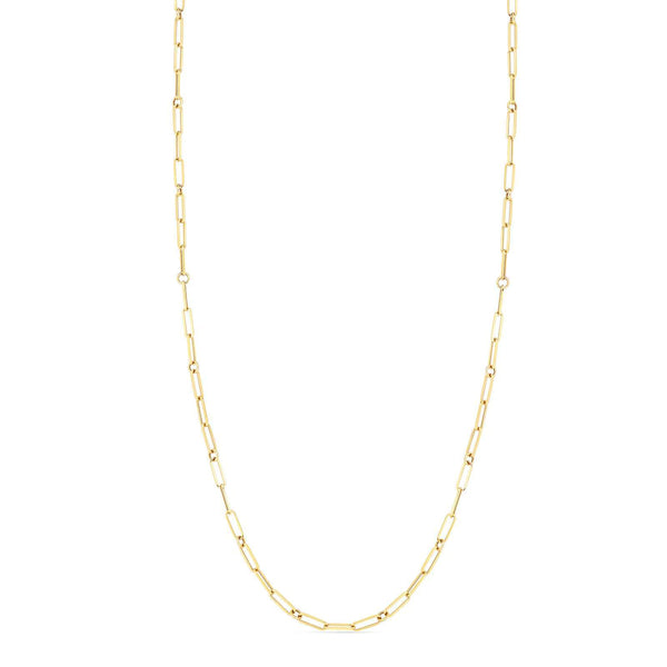 18KT GOLD ROBERTO COIN PAPERCLIP NECKLACE. </br>