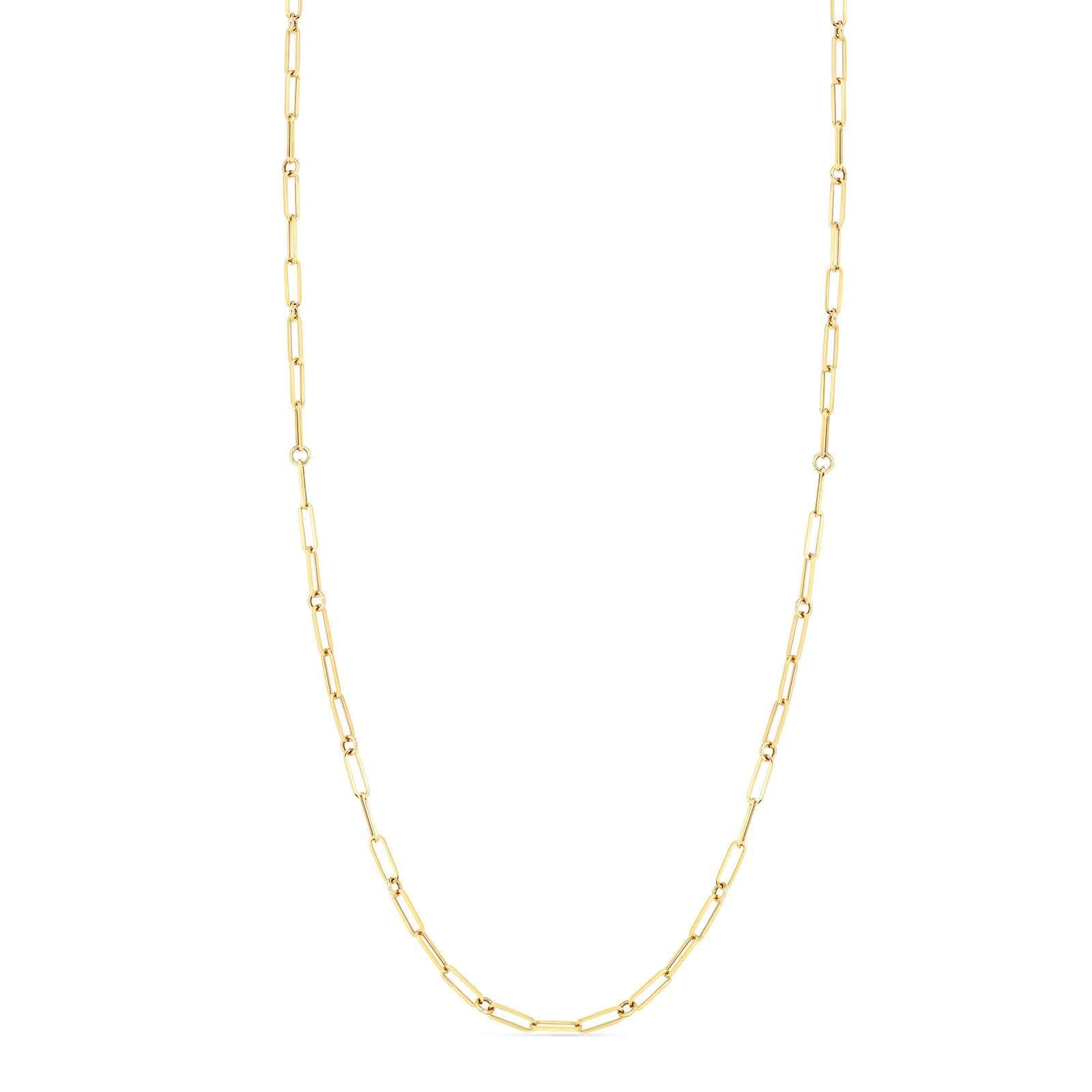 18KT GOLD ROBERTO COIN PAPERCLIP NECKLACE. </br>