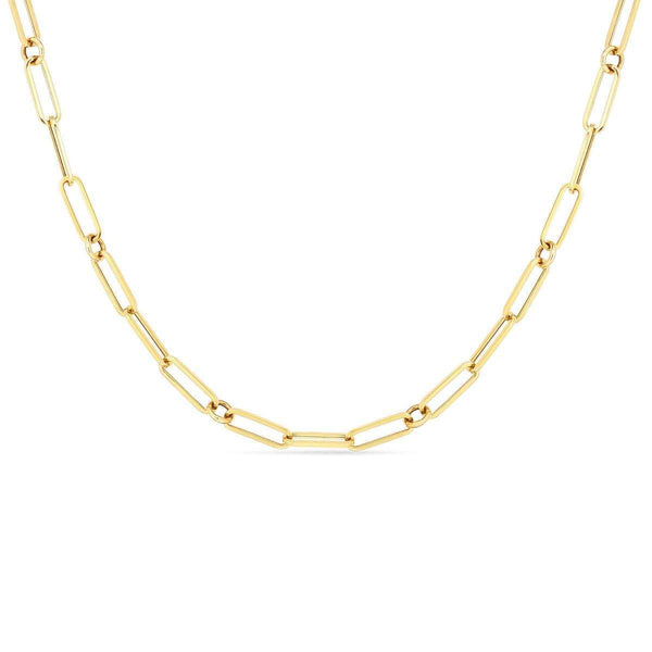 18KT GOLD ROBERTO COIN PAPERCLIP NECKLACE. </br>
