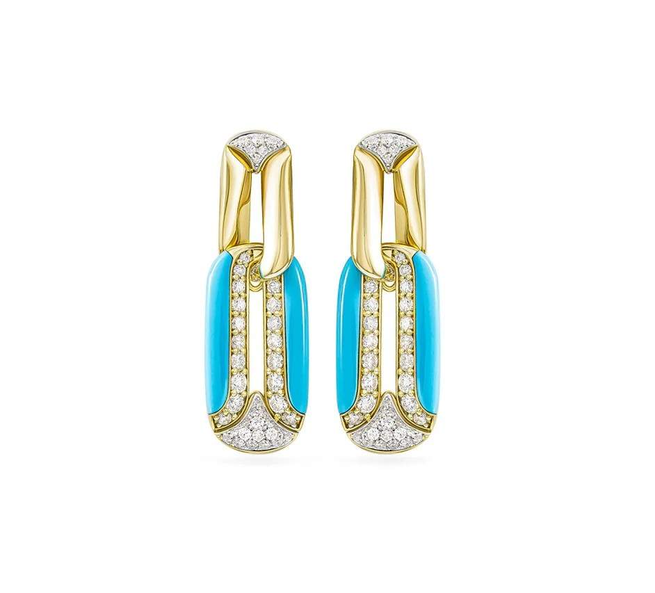 18kt Gold Miseno Arco Turquoise Earrings