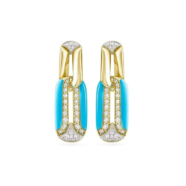 18kt Gold Miseno Arco Turquoise Earrings