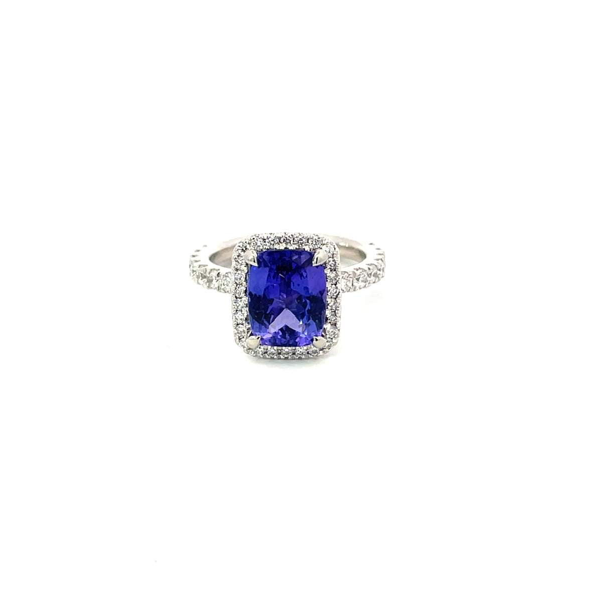 Platinum Tanzanite & Diamond Ring