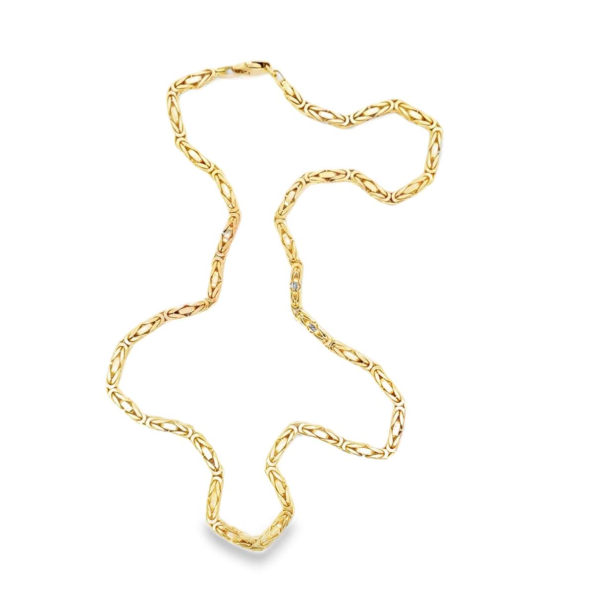 14kt Gold Square Byzantine Necklace Provident Jewelery