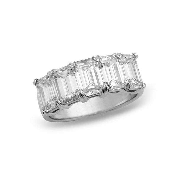 Platinum Emerlad Cut Band