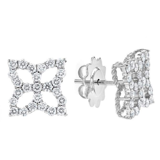 18kt Gold Roberto Coin Princess Diamond Earrings Provident Jewelery