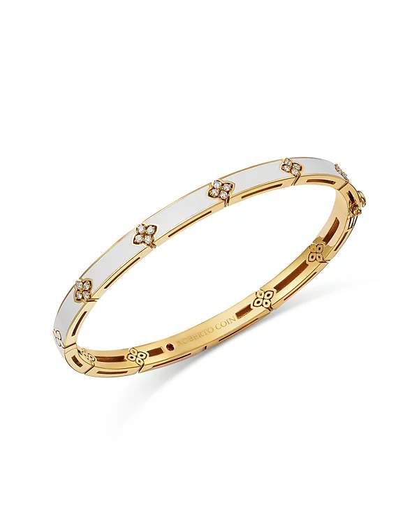18kt Gold Roberto Coin Enamel Bangle