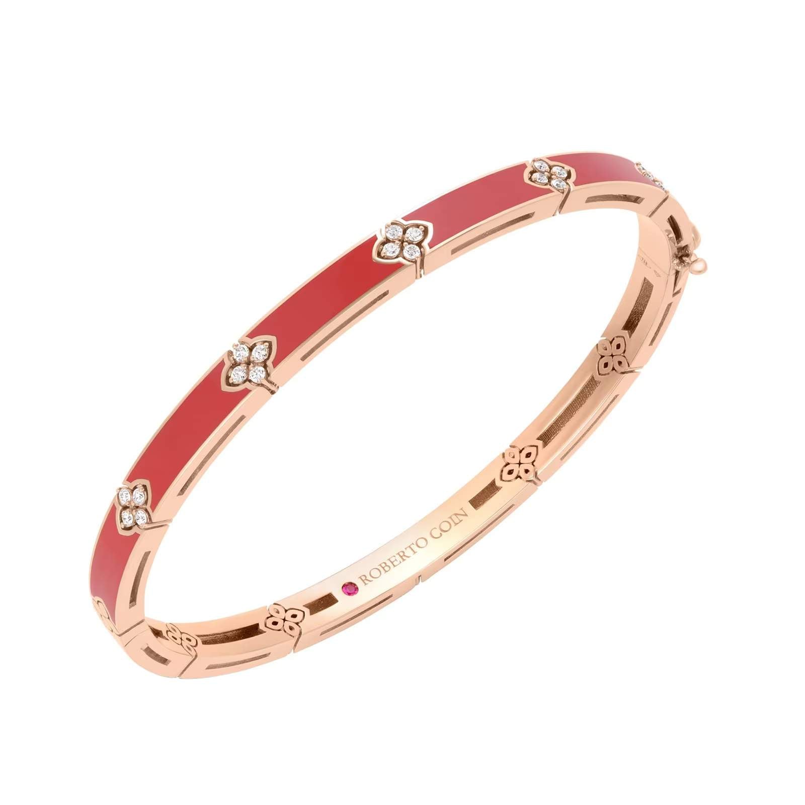 18kt Gold Roberto Coin Enamel Bangle