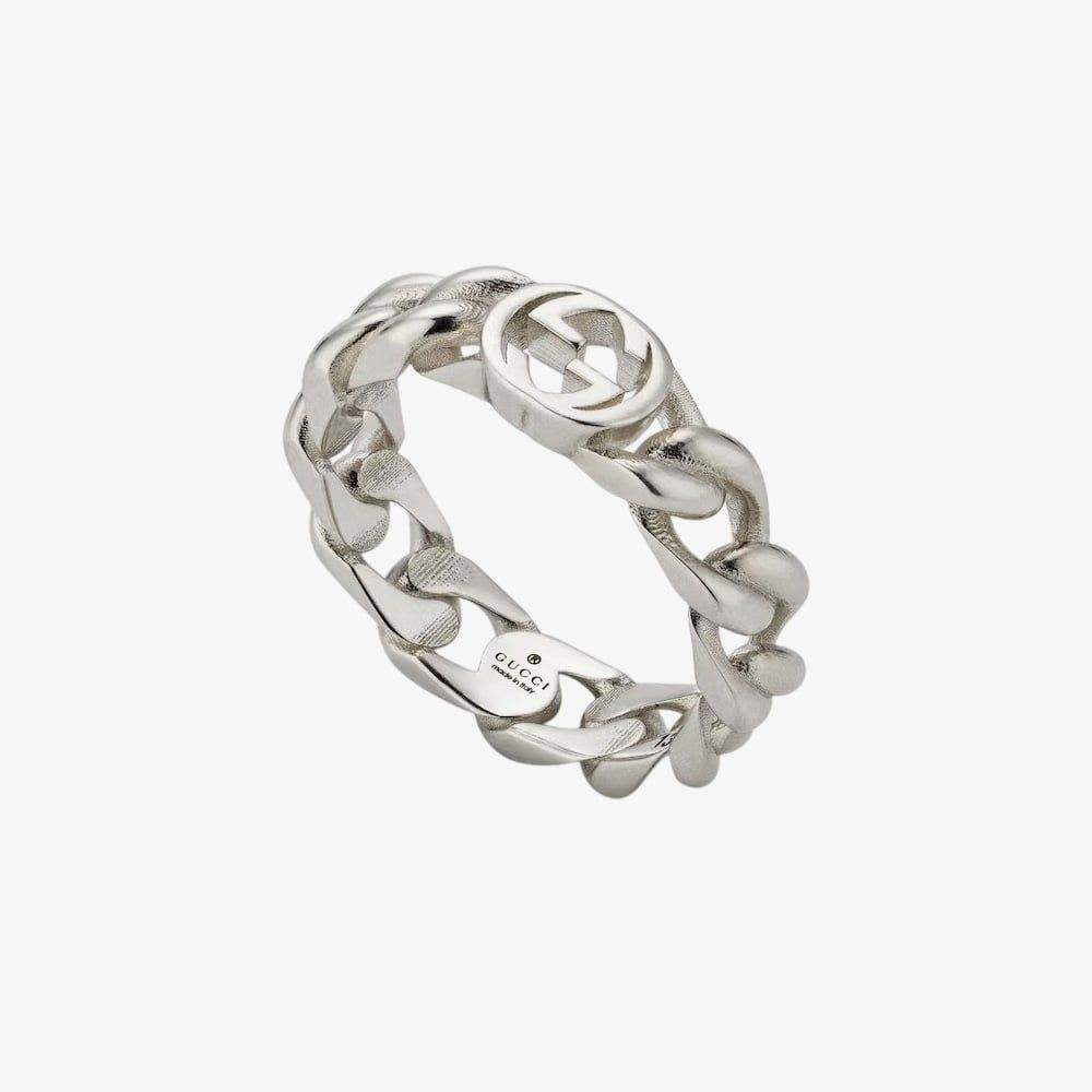 Gucci Sterling Silver Interlocking Ring