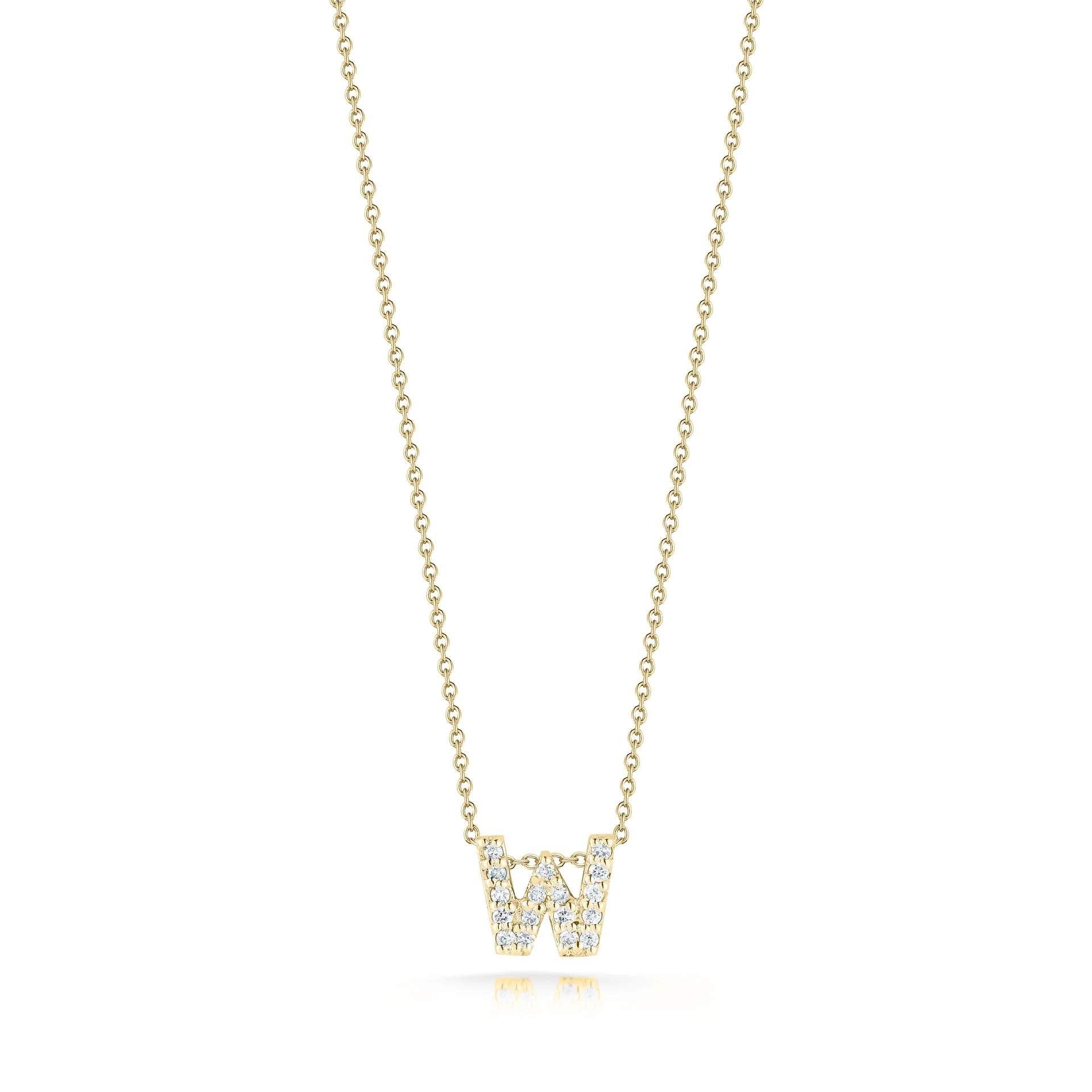 18kt Gold Roberto Coin Love Letter 'W' Initial Pendant