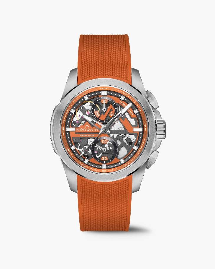 Norqain Independence Skeleton Orange Watch